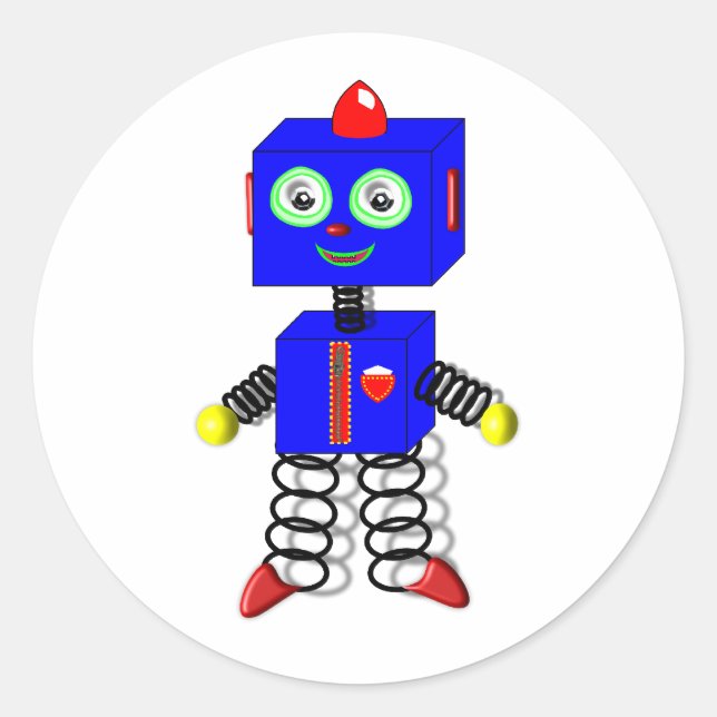 Niedliche Robot Cake Toppers/Stickers Runder Aufkleber (Vorderseite)