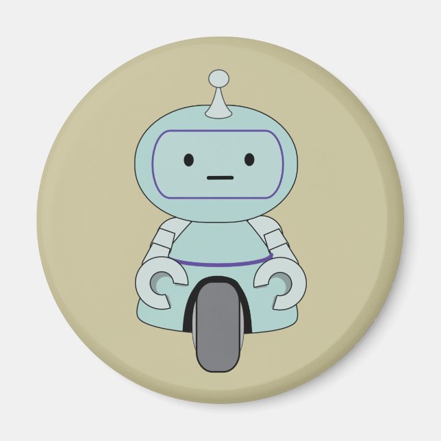 Niedliche Robot-Illustration Magnet (Vorne)