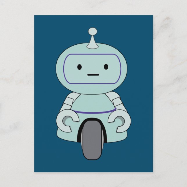 Niedliche Robot-Illustration Postkarte (Vorderseite)