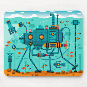 Niedliche Robot Underwater Scene Mousepad
