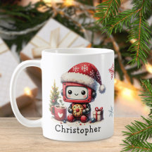 Niedliche Robot Weihnachtsferien Personalisiert