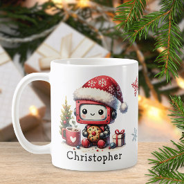 Niedliche Robot Weihnachtsferien Personalisiert Kaffeetasse