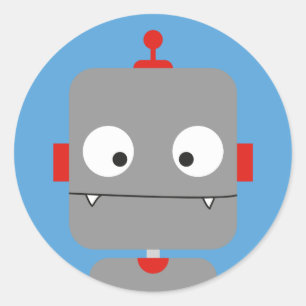 Niedliche Roboter-Aufkleber Runder Aufkleber