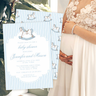 Niedliche Rockpferde-Babydusche Einladung