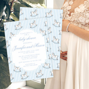 Niedliche Rockpferde-Babydusche Einladung