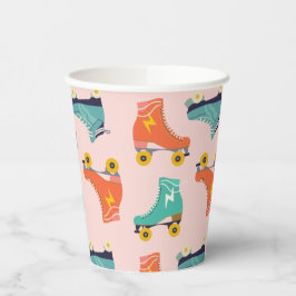 Niedliche Roller Skate Thema Geburtstagspapiere Cu Pappbecher