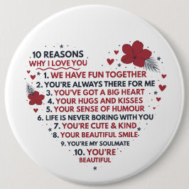 niedliche romantische 10 Gründe Liebe Sie Valentin Button