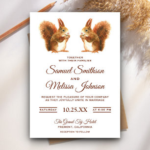 Niedliche romantische Eichhörnchen zum Hochzeitsem Einladung