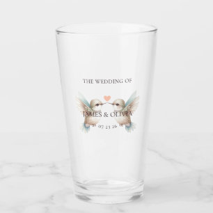 Niedliche romantische Hummingbird Hochzeitbrille Glas