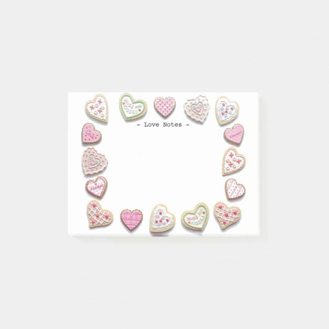 Niedliche romantische Liebe Herz Candy Liebe Post-it Klebezettel (Vorderseite)