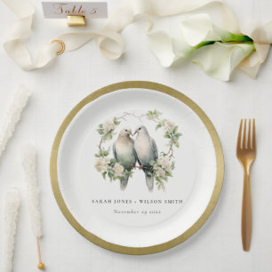 Niedliche romantische Liebesgeburten Botanische Tr Pappteller