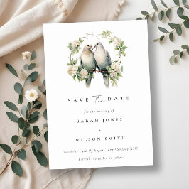 Niedliche romantische Liebesgeburten Botanische Tr Save The Date