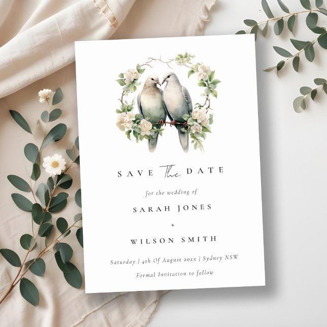 Niedliche romantische Liebesgeburten Botanische Tr Save The Date (Von Creator hochgeladen)
