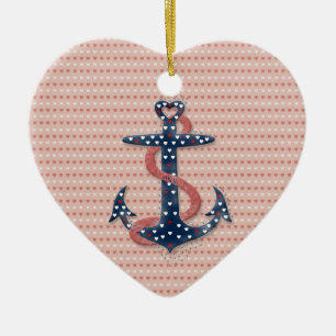 Niedliche romantische Talente Anker Keramik Ornament