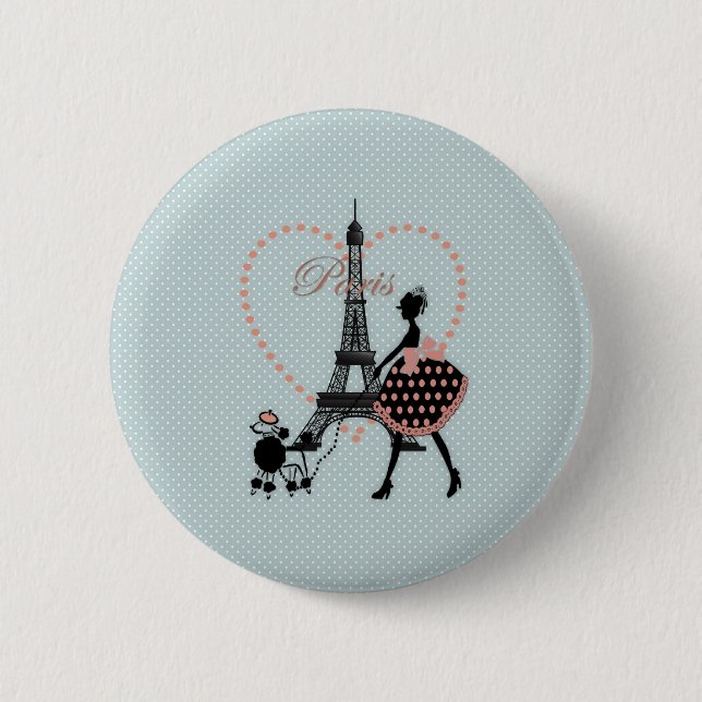 Niedliche romantische Vintage Silhouette Button (Vorderseite)