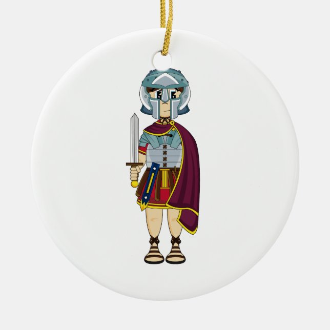 Niedliche römische Gladiator-Verzierung Keramikornament (Vorne)