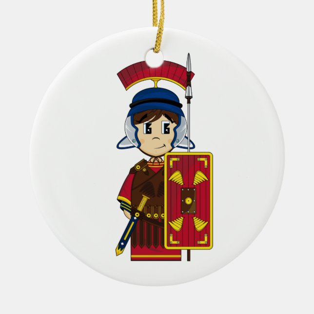 Niedliche römische Soldat-Verzierung Keramikornament (Vorne)