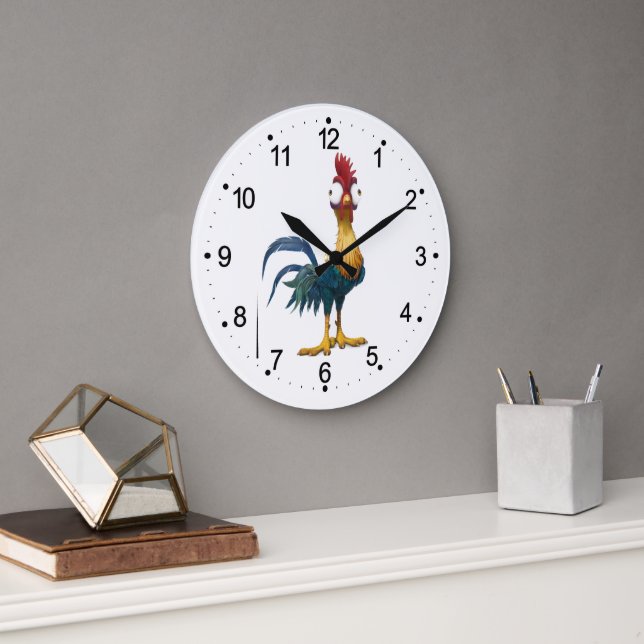 Niedliche Rooster Big Eyes  Große Wanduhr (Büro)