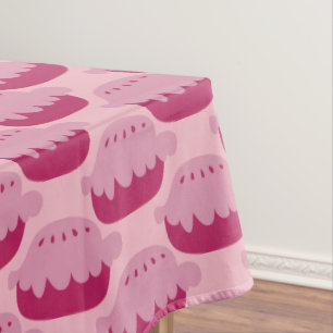 Niedliche rosa applie tischdecke