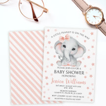 Niedliche Rosa Aquarellbrasse Elefantenbaby Dusche