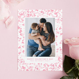 Niedliche Rosa Aquarellfarben Liebe Herz Valentins Feiertagskarte