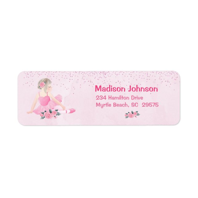 Niedliche Rosa Ballerina Glitzern (Vorne)