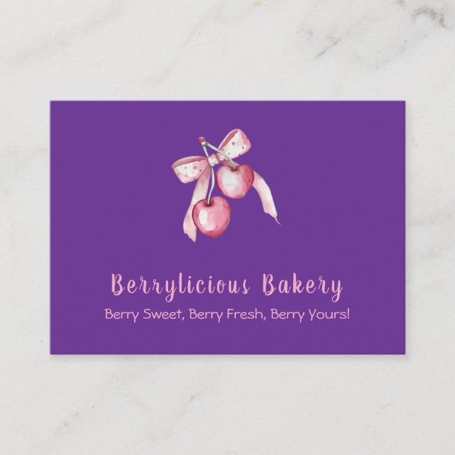 Niedliche Rosa Beeren aus Aquakultur Bakery Busine Visitenkarte (Vorderseite)