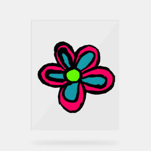 Niedliche rosa Blume Acrylschild