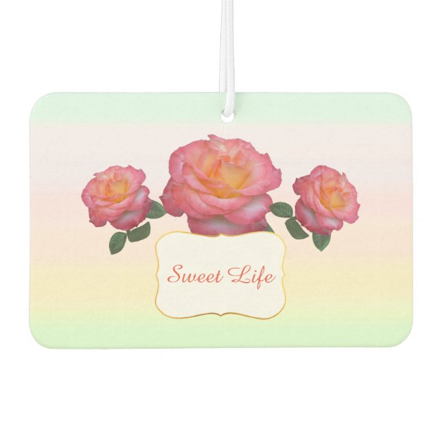 Niedliche Rosa-Blume Autolufterfrischer (Vorderseite)