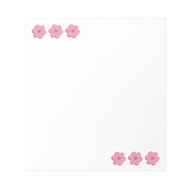 Niedliche, rosa Blume, minimale Notepad-Kratzfläch Notizblock (Vorderseite)