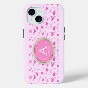 Niedliche rosa Blume Muster, Girly Floral Design Case-Mate iPhone Hülle