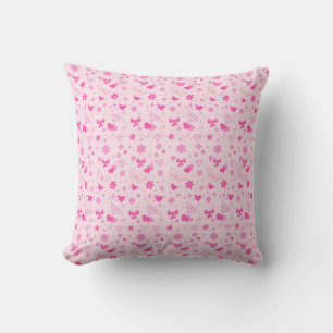 Niedliche rosa Blume Muster, Girly Floral Design Kissen