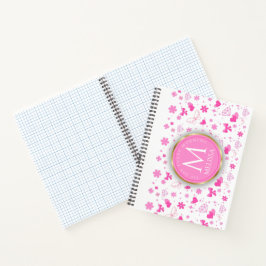 Niedliche rosa Blume Muster, Girly Floral Design Notizbuch