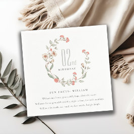 Niedliche Rosa Blume Wreath Girl Geburtstag Spaß F Serviette