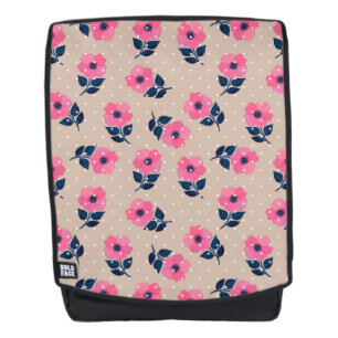 Niedliche rosa Blumen-beige Hintergrund-Entwurf Rucksack