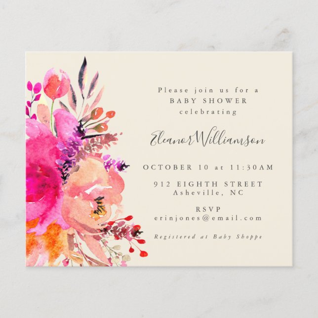 Niedliche, rosa Blumendusche (Vorderseite)