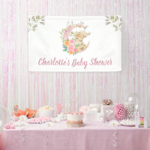 Niedliche Rosa Blumenmoon Girl Elephant Babydusche