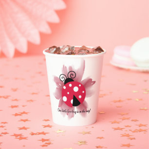 Niedliche Rosa Blüte Unsere kleine Liebe Bug Baby Pappbecher