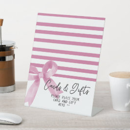 Niedliche rosa Bow Cards & Geschenke Sockelschild