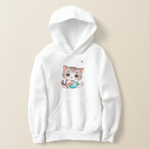 Niedliche, rosa, braune Katzen, die schwarze Balle Hoodie