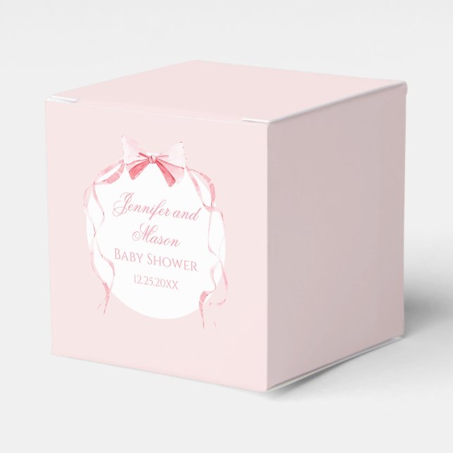 Niedliche Rosa Bugband-Präppy-Babydusche Geschenkschachtel (Vorderseite)