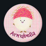 Niedliche Rosa-Cartoon-Illustration Magnet<br><div class="desc">Dieser niedlich rosa Rambutan wird in lustiger Cartoon-Illustration gezeichnet. Viel tropischer Fruchtspass!</div>