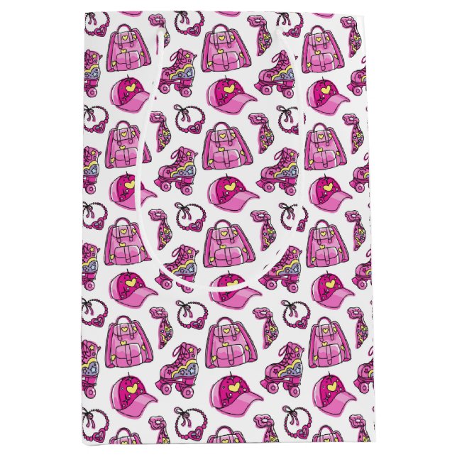 Niedliche Rosa Coole Girl-Dinge Mittlere Geschenktüte (Vorderseite)