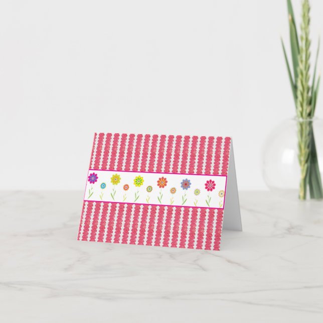 Niedliche rosa Designer-Mitteilungskarten Karte (Vorderseite)