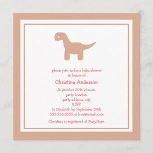 Niedliche rosa Dinosaurier-Baby-Duschen-Einladung Einladung
