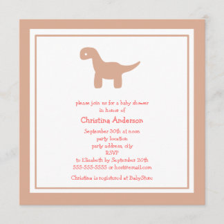 Niedliche rosa Dinosaurier-Baby-Duschen-Einladung Einladung