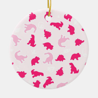 Niedliche rosa Dinosaurier Keramik Ornament