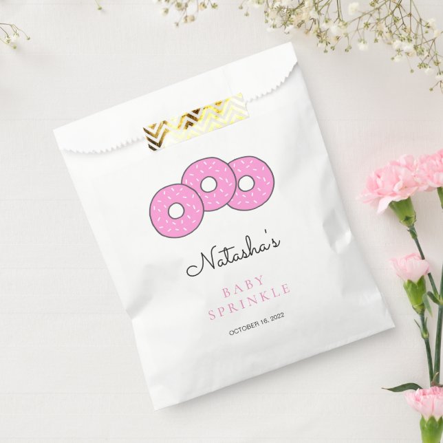 Niedliche Rosa Donut Babydusche Sprinkle Geschenktütchen (Versiegelt)