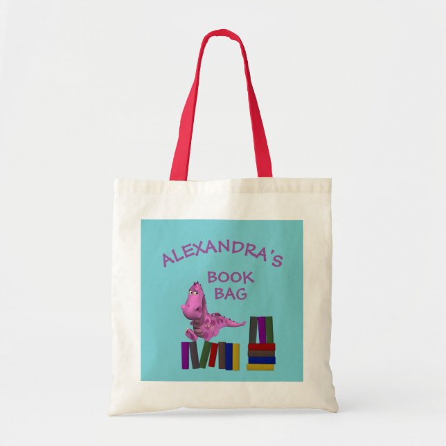 Niedliche Rosa Drachenbücher Tragetasche (Vorne)