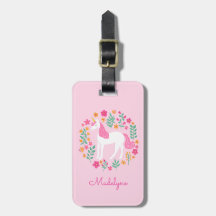 Niedliche Rosa Einhorn-Blume Personalisiert Name
